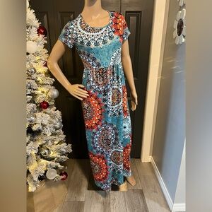 B-7-16 Women's Multicolor Maxi Dress